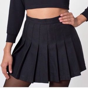 American Apparel Black Pleated Tennis Mini Skirt